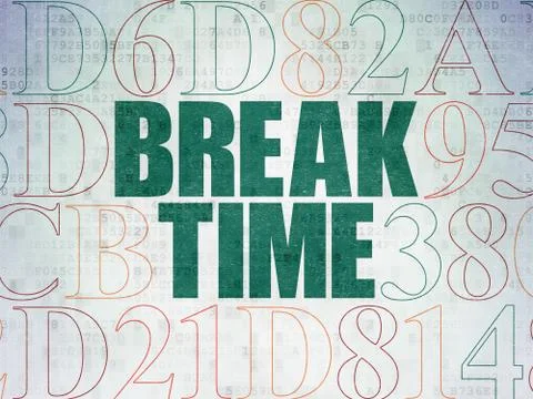 Timeline concept: Break Time on Digital Data Paper background 스톡 일러스트