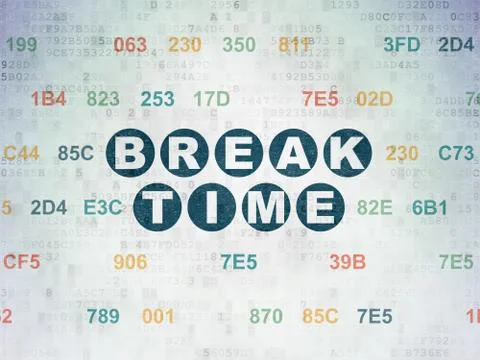 Timeline concept: Break Time on Digital Data Paper background Stockillustratie