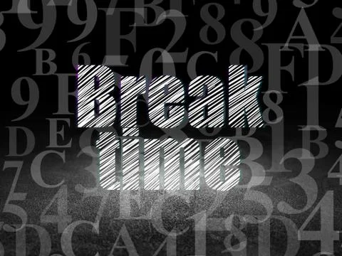 Timeline concept: Break Time in grunge dark room Ilustración de archivo