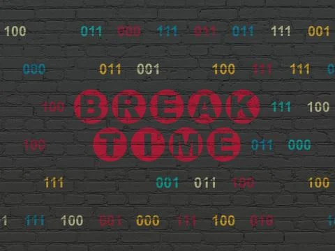 Timeline concept: Break Time on wall background Ilustración de archivo
