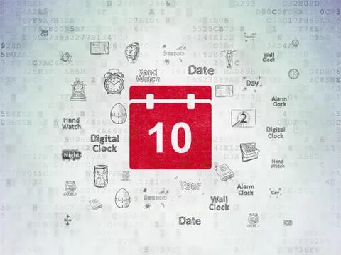 Timeline concept: Calendar on Digital Data Paper background 库存插图