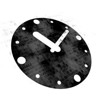 Timeline concept: Clock on Digital background Illustrazione stock