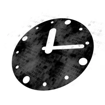 Timeline concept: Clock on Digital background 스톡 일러스트