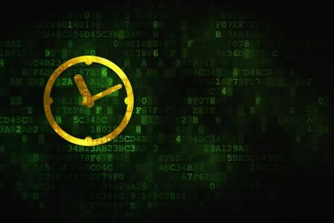 Timeline concept: Clock on digital background イラスト素材