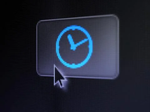 Timeline concept: Clock on digital button background Stock Illustration