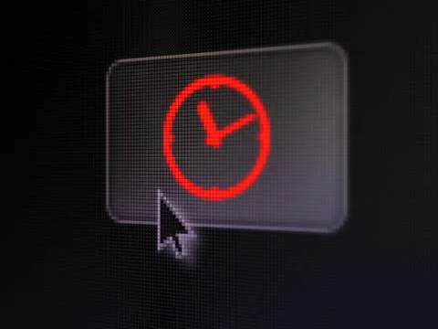 Timeline concept: Clock on digital button background Stock Illustration