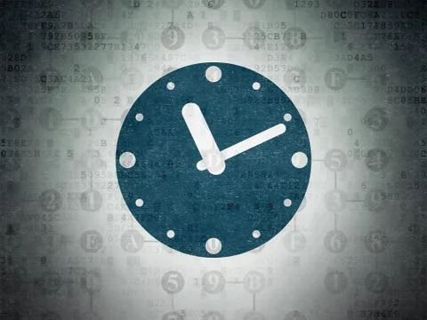 Timeline concept: Clock on Digital Data Paper background Stockillustratie