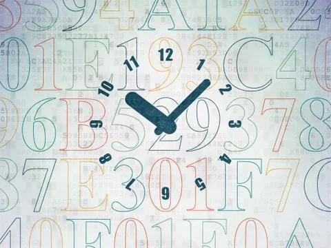 Timeline concept: Clock on Digital Paper background Stock-Illustration