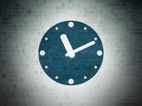 Timeline concept: Clock on Digital Paper background Stock Illustration