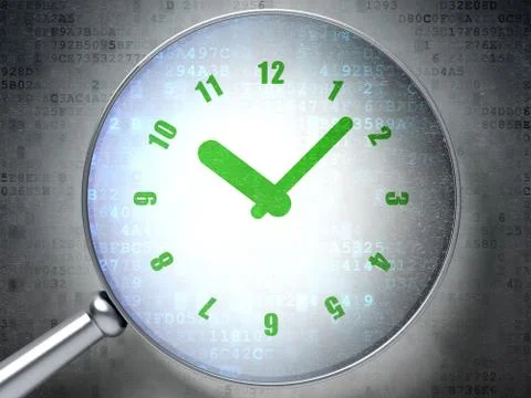 Timeline concept: Clock with optical glass 库存插图