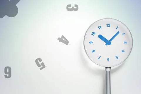 Timeline concept:  Clock with optical glass on digital backgroun Stockillustratie