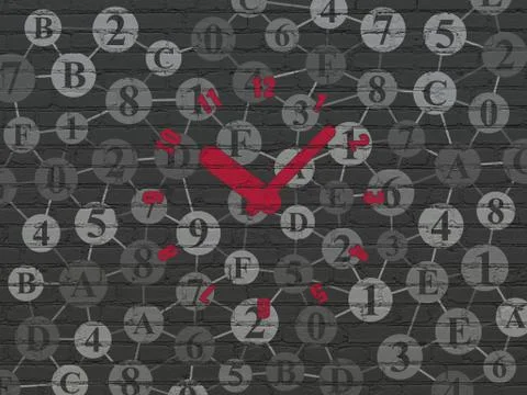 Timeline concept: Clock on wall background イラスト素材