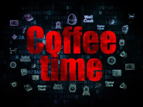 Timeline concept: Coffee Time on Digital background Stock Illustration