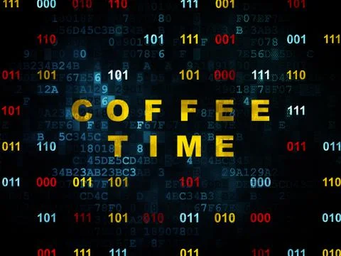 Timeline concept: Coffee Time on Digital background Stock Illustration