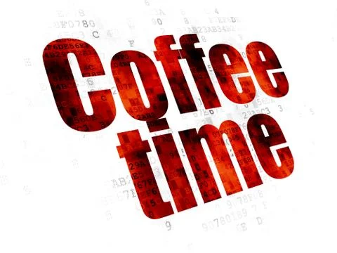 Timeline concept: Coffee Time on Digital background Illustration