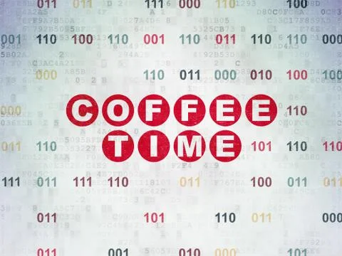 Timeline concept: Coffee Time on Digital Data Paper background Stock Illustration