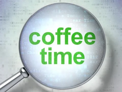 Timeline concept: Coffee Time with optical glass 스톡 일러스트