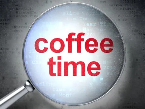 Timeline concept: Coffee Time with optical glass 스톡 일러스트