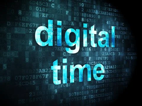 Timeline concept: Digital Time on digital background 스톡 일러스트