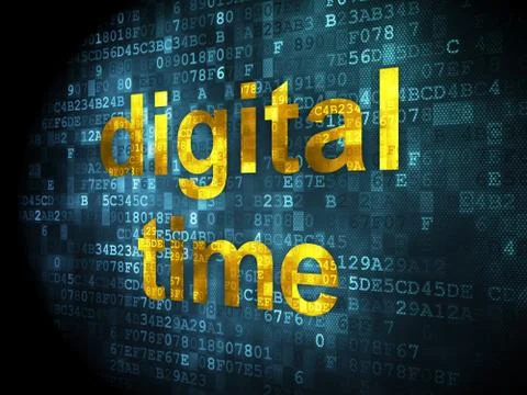 Timeline concept: Digital Time on digital background Stock Illustration