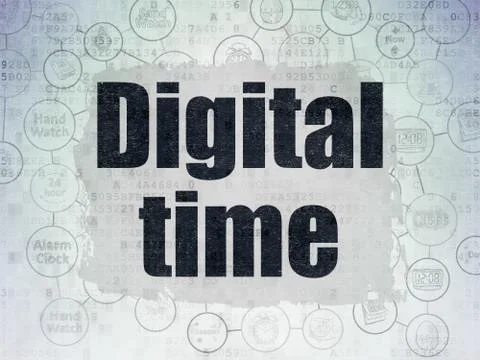 Timeline concept: Digital Time on Digital Data Paper background Illustration