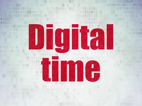 Timeline concept: Digital Time on Digital Data Paper background Illustration