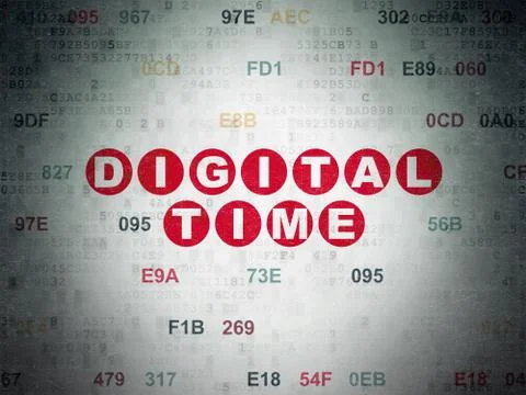 Timeline concept: Digital Time on Digital Data Paper background Ilustração Stock