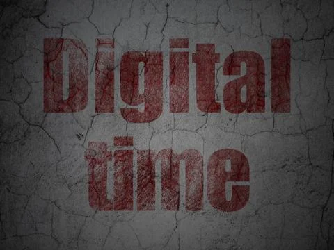 Timeline concept: Digital Time on grunge wall background 스톡 일러스트