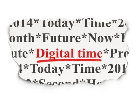 Timeline concept: Digital Time on Paper background Stock Illustration