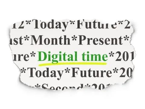 Timeline concept: Digital Time on Paper background 스톡 일러스트