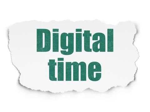 Timeline concept: Digital Time on Torn Paper background Illustration