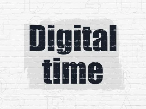 Timeline concept: Digital Time on wall background Illustration