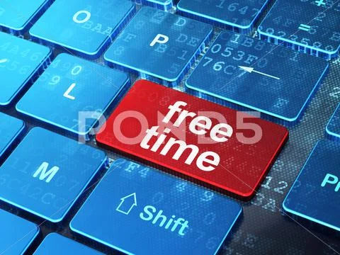 Timeline concept: Free Time on computer keyboard background ...