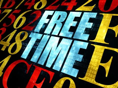 Timeline concept: Free Time on Digital background Illustration