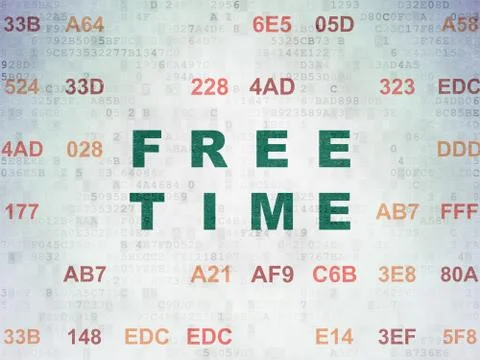 Timeline concept: Free Time on Digital Paper background Illustration