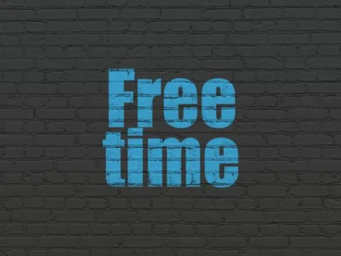 Timeline concept: Free Time on wall background Ilustración de archivo
