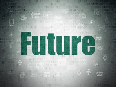 Timeline concept: Future on Digital Data Paper background Illustration