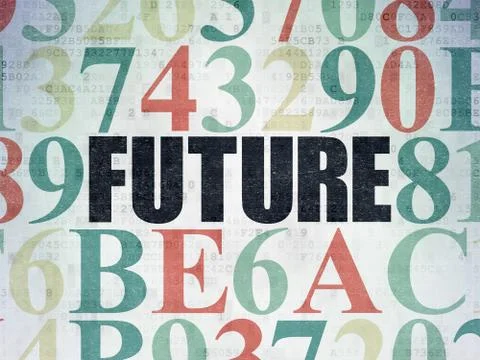 Timeline concept: Future on Digital Data Paper background Illustrazione stock