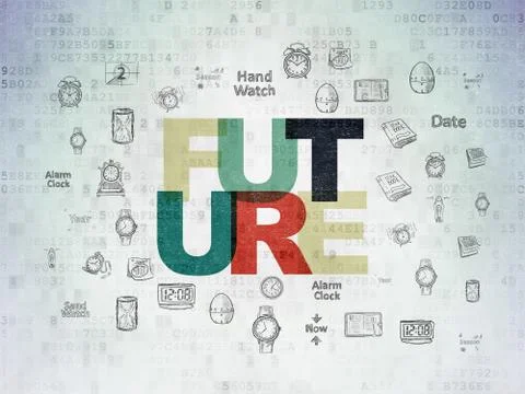 Timeline concept: Future on Digital Data Paper background Stock Illustration