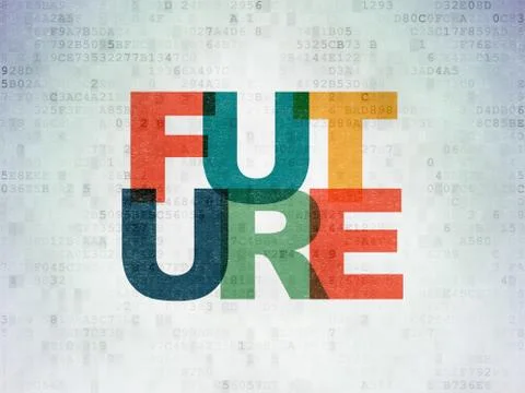 Timeline concept: Future on Digital Data Paper background Illustration