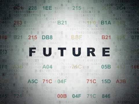 Timeline concept: Future on Digital Data Paper background Illustration