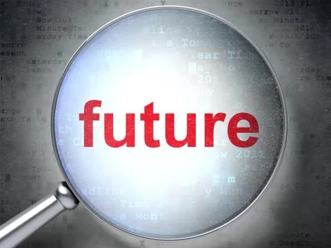 Timeline concept: Future with optical glass Illustration