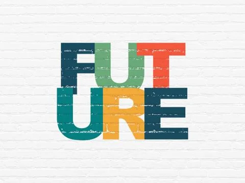 Timeline concept: Future on wall background Ilustración de archivo