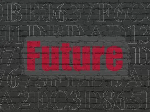 Timeline concept: Future on wall background Illustration