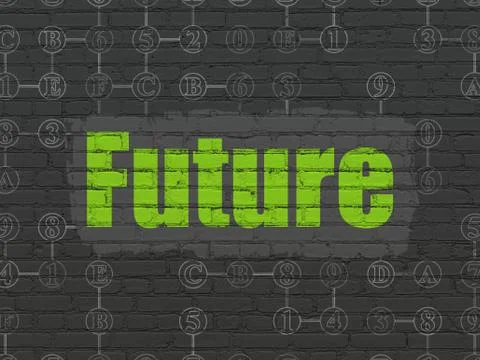 Timeline concept: Future on wall background Stock Illustration