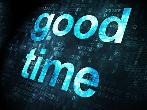 Timeline concept: Good Time on digital background 스톡 일러스트