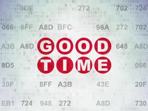Timeline concept: Good Time on Digital Data Paper background Illustration