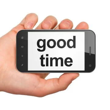 Timeline concept: Good Time on smartphone Illustrazione stock