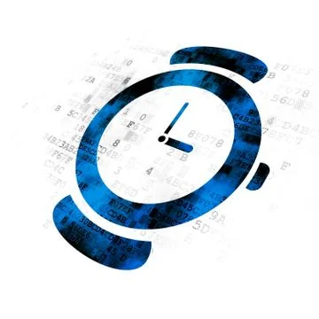 Timeline concept: Hand Watch on Digital background Stock-Illustration