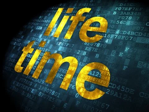 Timeline concept: Life Time on digital background Stock Illustration